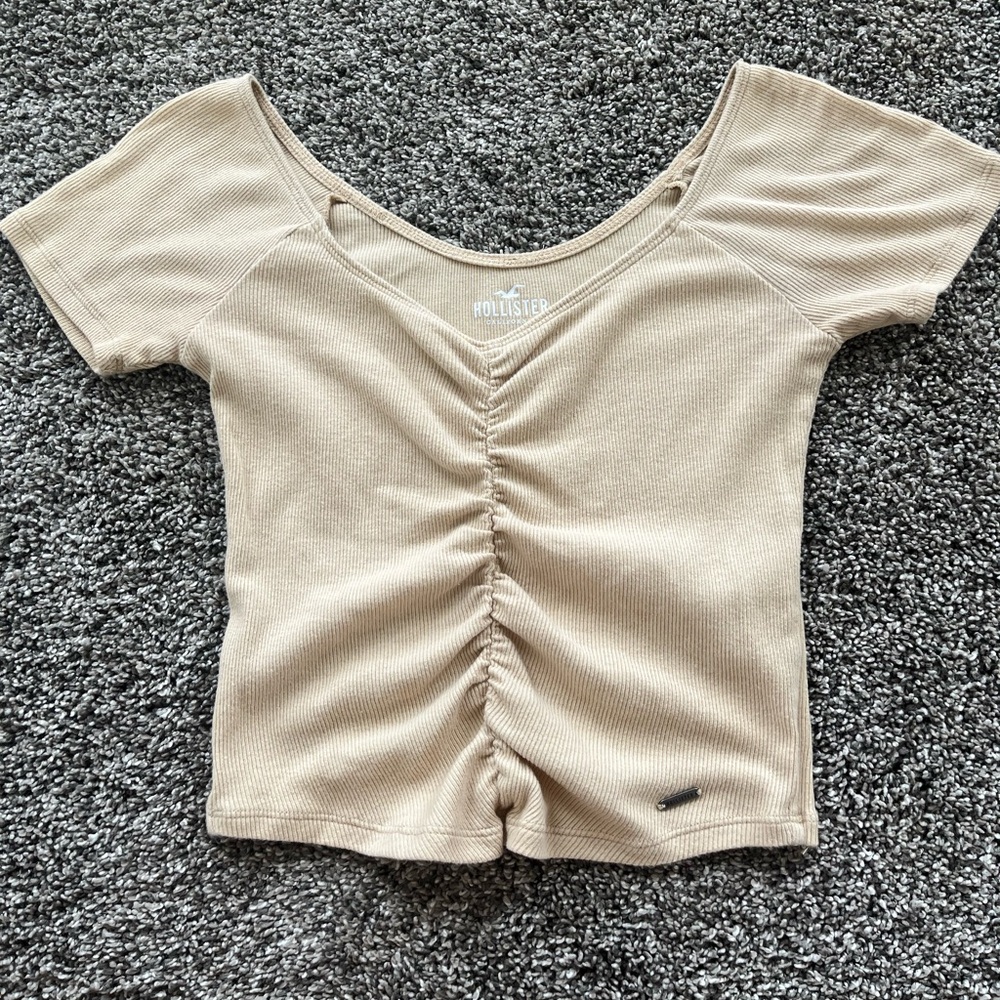 Yellow Hollister Cropped Tee